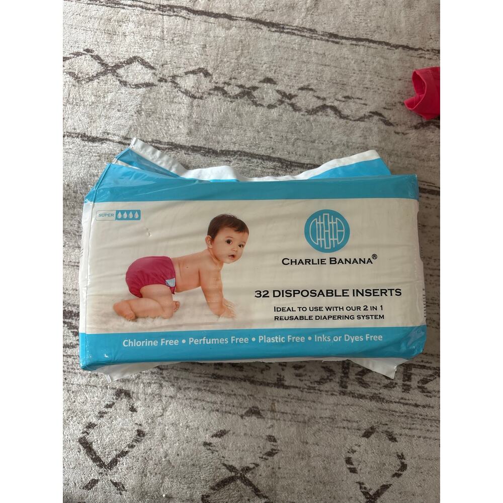 Charlie Banana Disposable Diaper Inserts Pack of 32 New